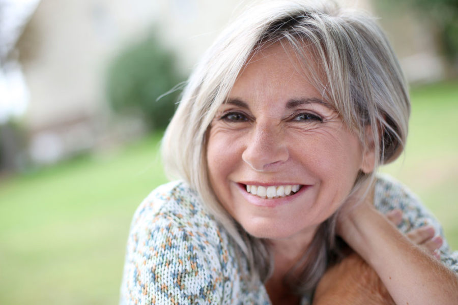 Woman smiling with healthy teeth