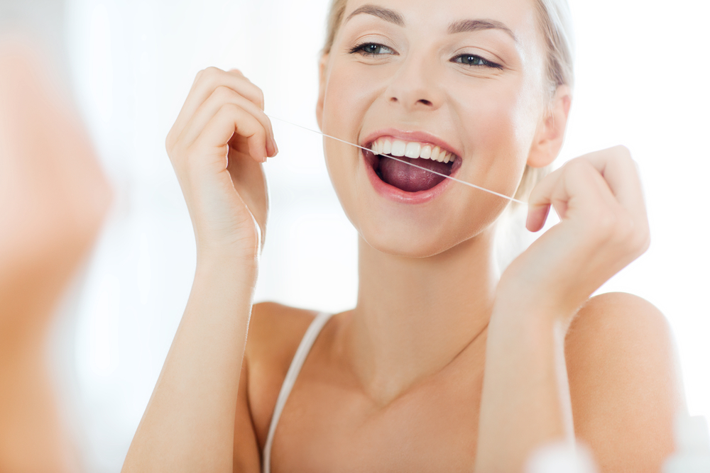 Dental Cleaning with floss